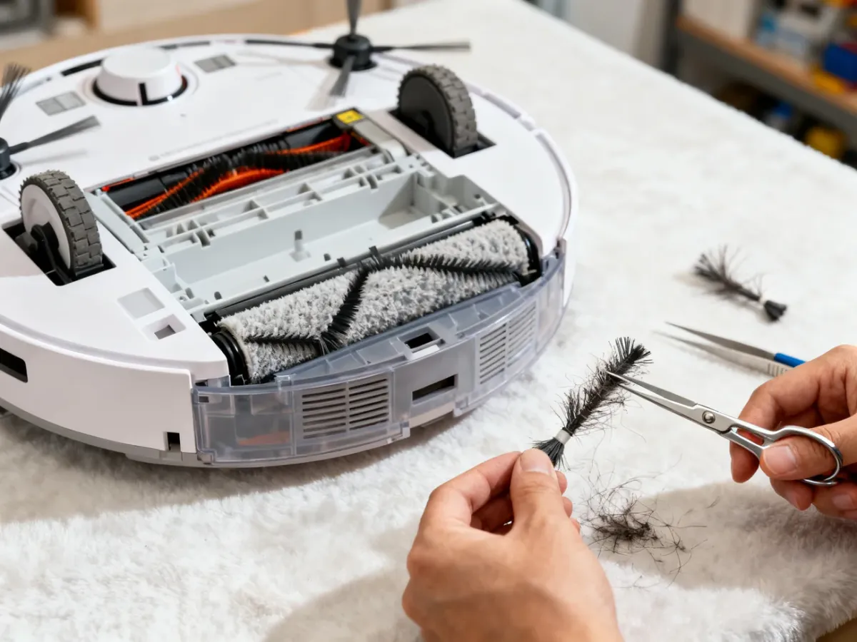 Czyszczenie bocznej szczotki odwróconego robota sprzątającego